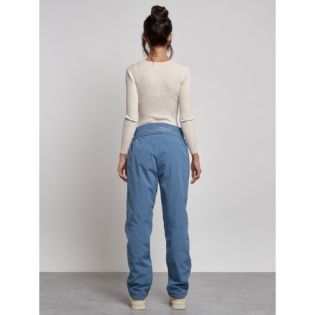 Warmed female trousers, size 48, blue color-10