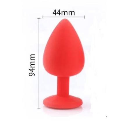 Anal traffic jam-hoods, with a crystal, without vibration, Soft silicone, 44 x 94 mm, pink-3