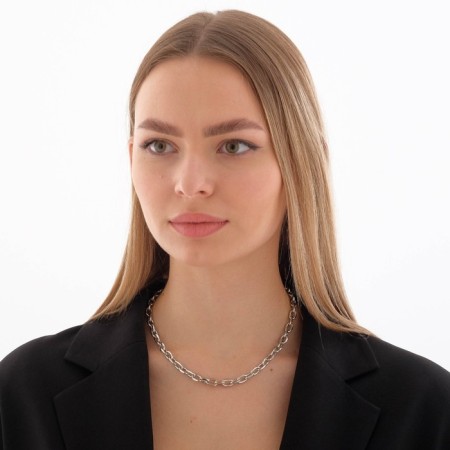 Necklace "Golden chain" braid, silver color, 45 cm-2