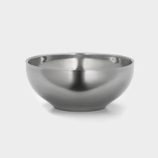 A stainless steel bowl with double walls 