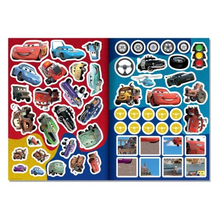 Set “Learn colors and solve problems”: 2 books-rallys + reusable stickers + 2 markers, cars-3