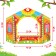 Shirma for the puppet theater. "Animals" desktop, orange