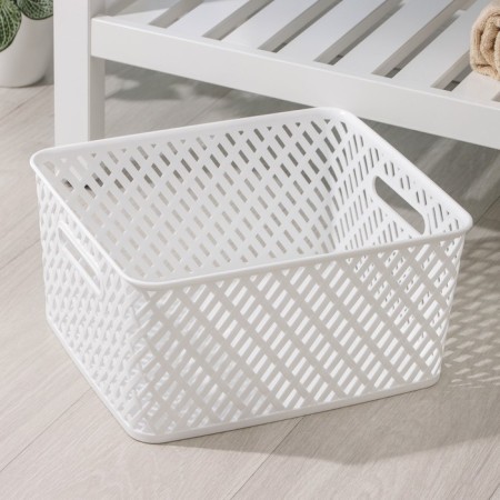 A basket for storage of an alternative "wicker", 35 × 29 × 17.5 cm, white color-5