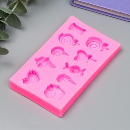 Mold Silicon "Sweets" 10 items 6.8x11.5 cm-1