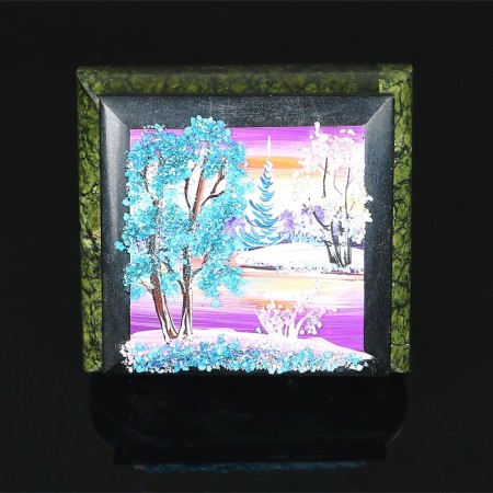 The box with the landscape "Winter", stone baby, coil-3