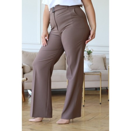 Female trousers, size 46, brown color-4