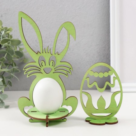 Easter decor "eggs" 6.5x4.7x9.3 cm; 9.3x6.5x17 cm (set of 5 parts) Salad