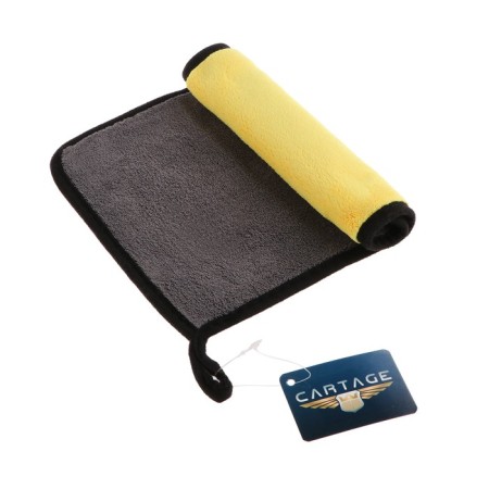 A rag for car Cartage, microfiber, 800 g/m², 30 × 20 cm, yellow-gray