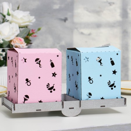 A set of money boxes "on newborns", MDF, 29x12x4 cm-1
