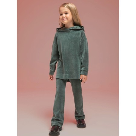 Sweatshirt for girls, height 110 cm, khaki color-8