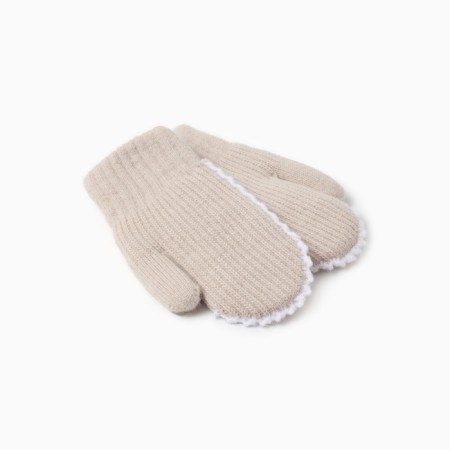 Baby mittens minku, beige color, 18 cm