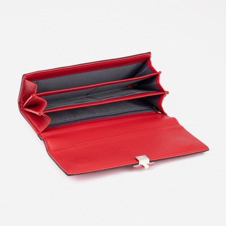 Women's wallet on magnets, red color-2