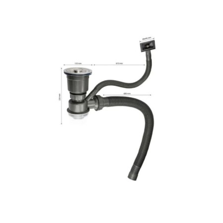 Siphon for washing Fabia Profi 8733, overflow, diverts under the drain hose, garbage collection, black-1