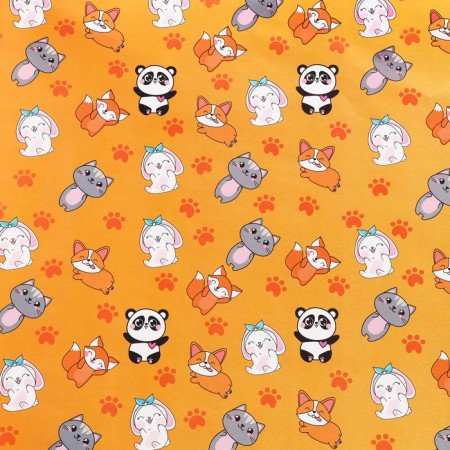 Glossy packaging paper "characters", 1 sheet, 70 x 100 cm-1