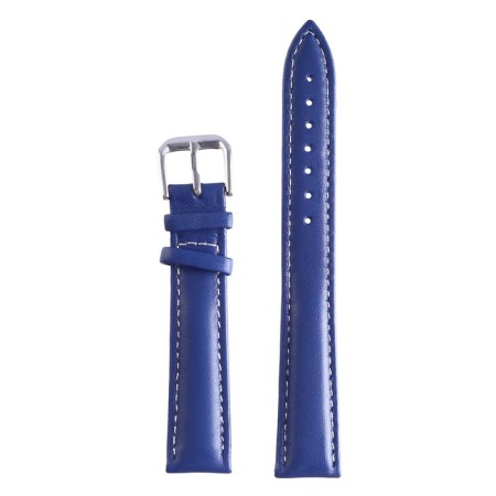 Bugert watch strap 16 mm, genuine leather, l = 19 cm, dark blue-1