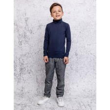 Turtleneck for a boy, height 128 cm, blue color