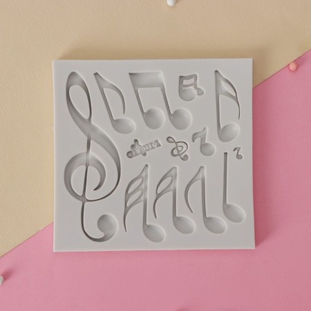 Mold Dolyana "Notes", silicone, 11.5 × 11 cm, color gray color-2