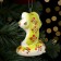 Christmas tree toy "Snake Smile Green", 7 cm, porcelain