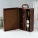 Casket wood, leatherette to the bottle "Plant patterns" 3 objects 37x26x11.5 cm