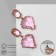 Earrings with rhinestones "Cleo" diamond, pink color in gold