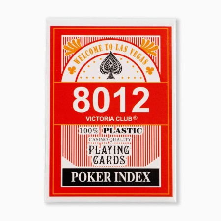 Plastic playing cards "8012", 54 pcs, 28 μm, red, 6.3 x 8.8 cm-2