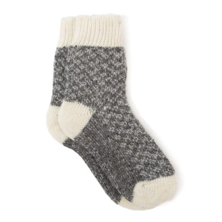 Socks for the boy woolen textured knitting color dark gray, size 14-1