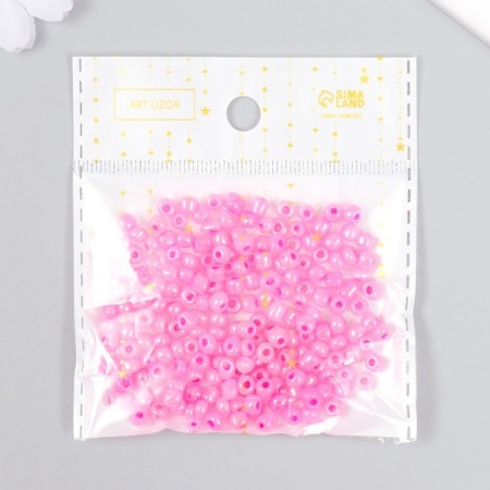 Round beads 6/0 "Pink-lilac mother of pearl" 20 g-2