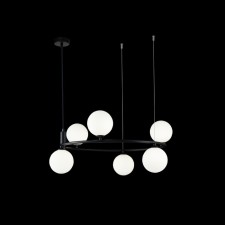 Suspension lamp Maytoni Mod013PL-06B, 6xG9, 25W, 58x58x184 cm, black color black