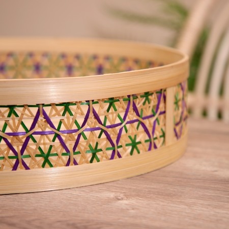Wicker basket, from bamboo 45x38x10 cm-3