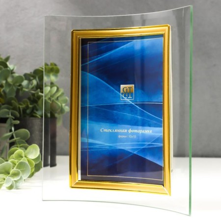 Photo frame Glass "GT 104/-g" 10x15 cm, vertical, gold-1