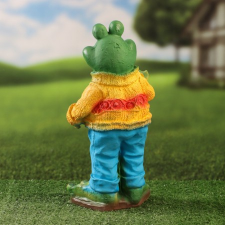 Garden figure "Frog with a jug" 32x16x14cm-2