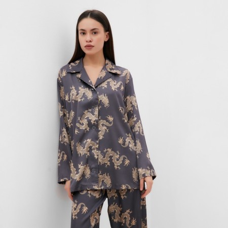 Female pajamas (shirt and trousers) KAFTAN "Dragon", size 48-50, graphite-3