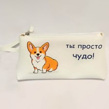 Косметичка белый средний Корги