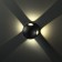 Lamp wall -mounted invoice Duwi Nuovo 103x103x77mm 4W plastic 3000k IP 54 Black 4 rays 990523
