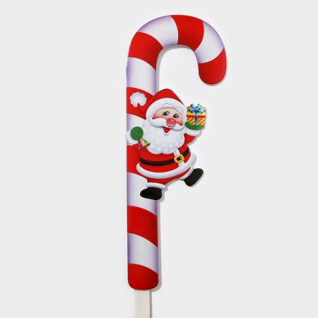 Topper decorative cane "Grandfather Frost with a gift" 16.7x67.5 cm-3
