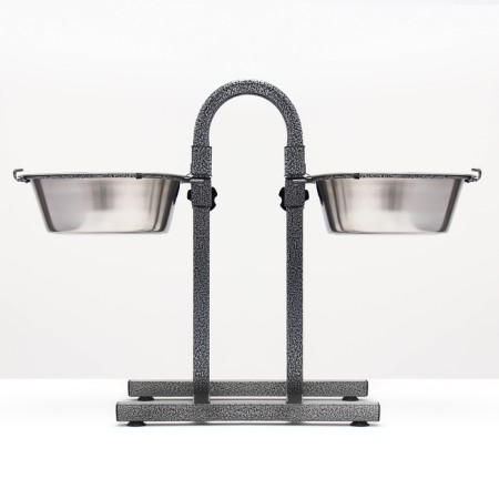 Adjustable multi -level stand 40 cm with 2 bowls of 2.8 liters-4