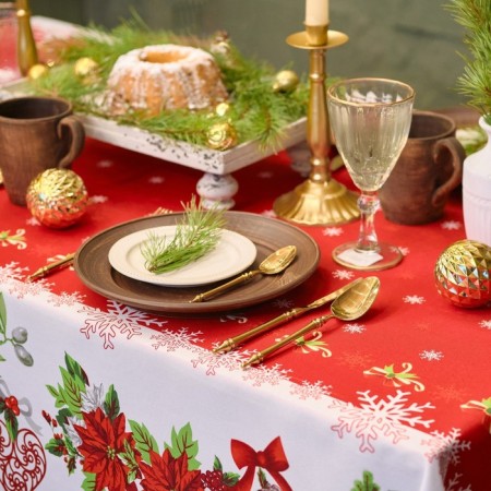 The tablecloth of the New Year's share "Cozy holiday" 145*180 cm, 100% p/e-3