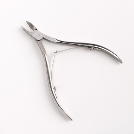 Manicure nippers for cuticle, double spring, 9.5 cm, blade length - 8 mm, silver color-2
