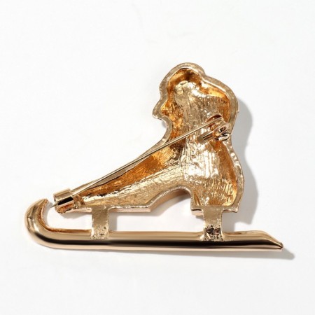 Brooch New Year's "horse" is curly, the color is white in gold-3