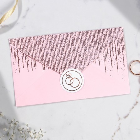 Invitation to a wedding of the PVS with embossing "Golden Rain", 17 x 10 cm-8