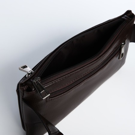 Board belt on a zipper, 2 outer pockets, brown color-5