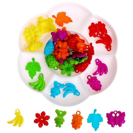 Porter "Chamomile" with tweezers, multi -colored figures, according to the Montessori methodology-4
