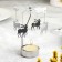 Candle rotating "carousel with deer", silver, metal