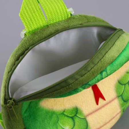 New Year's Baby backpack "Funny snake", plush, green color, for the New Year-5