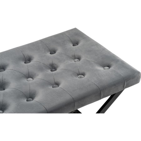 Herman Metal/velor stool, black/gray 64x43x49 cm-3