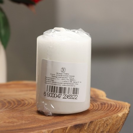 Candle - Aromatic cylinder "French vanilla", 4x6 cm-3