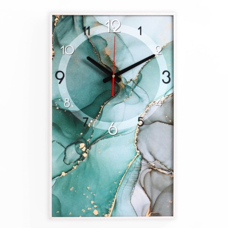 Carty clock is wall-mounted, interior "marble", smooth move, 57 x 35 cm