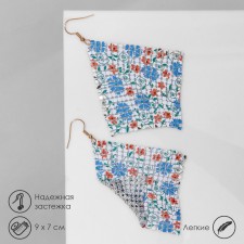 Hanging “rhombus” chain mail, flowers, pink-blue color, 9 cm