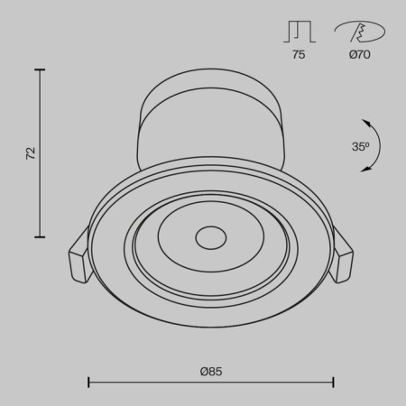 The built-in lamp Technical DL013-6-L9W, 9W, 8.5x8.5x7.2 cm, LED, 750LM, 3000K, white color-8