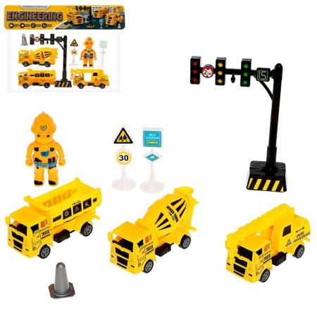 Set of machinery "Special Technics", 3 pcs, road signs, mix